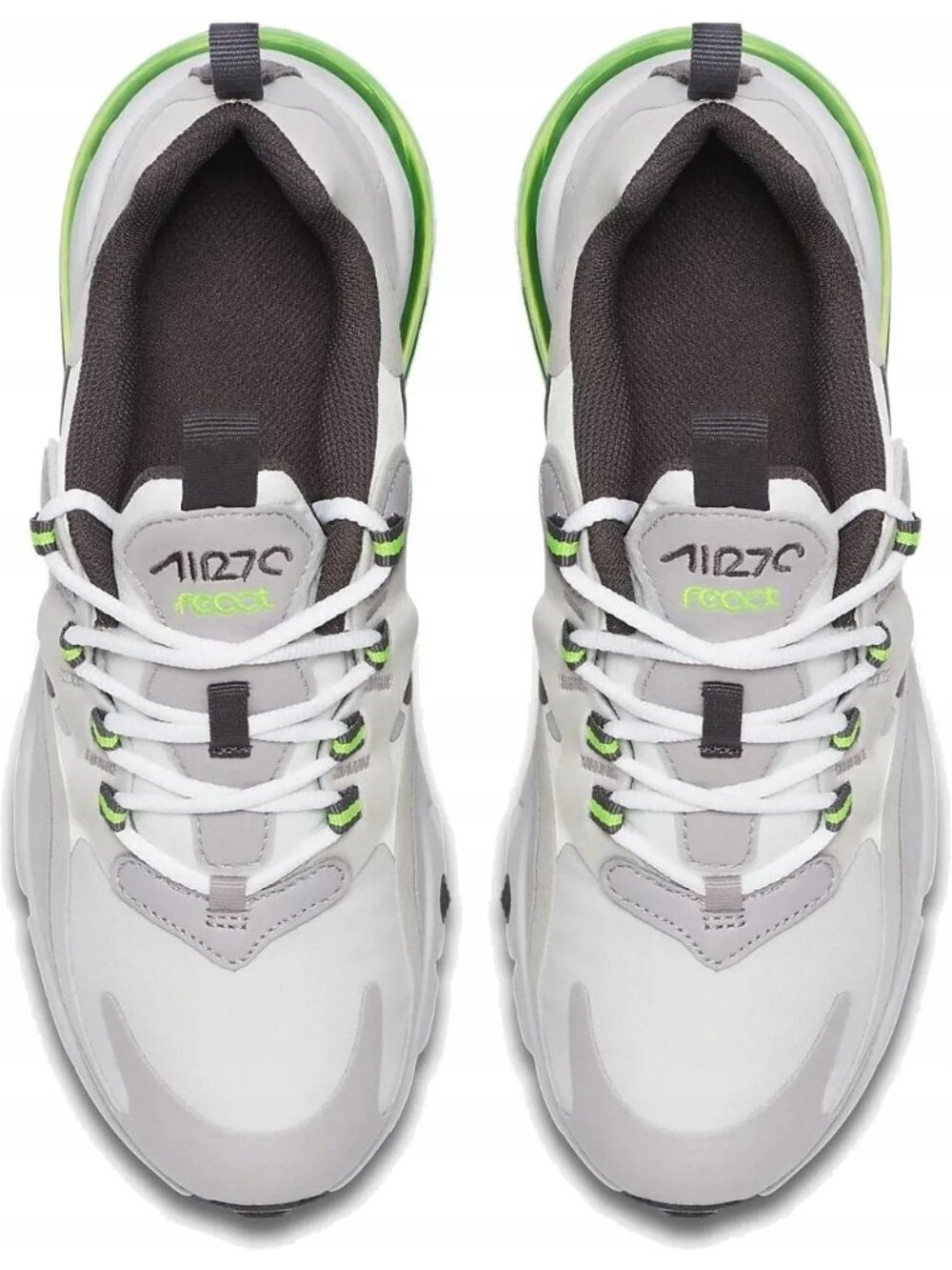 Nike Air Max 270 React Summit White Grey Electric Green Mens Size 9 CI3866-100 - Picture 11 of 13